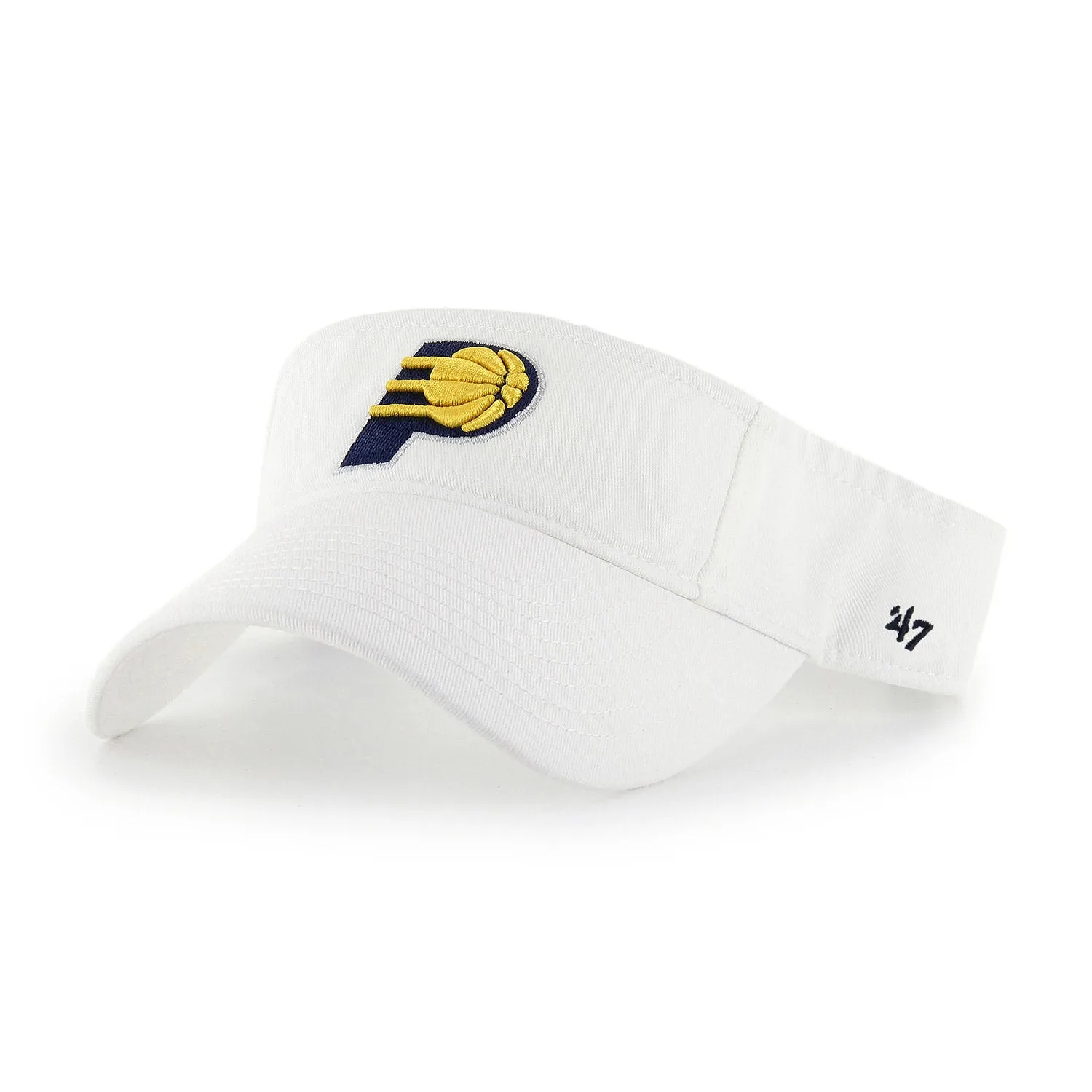 Adult Indiana Pacers Primary Logo Clean Up Visor in White by 47