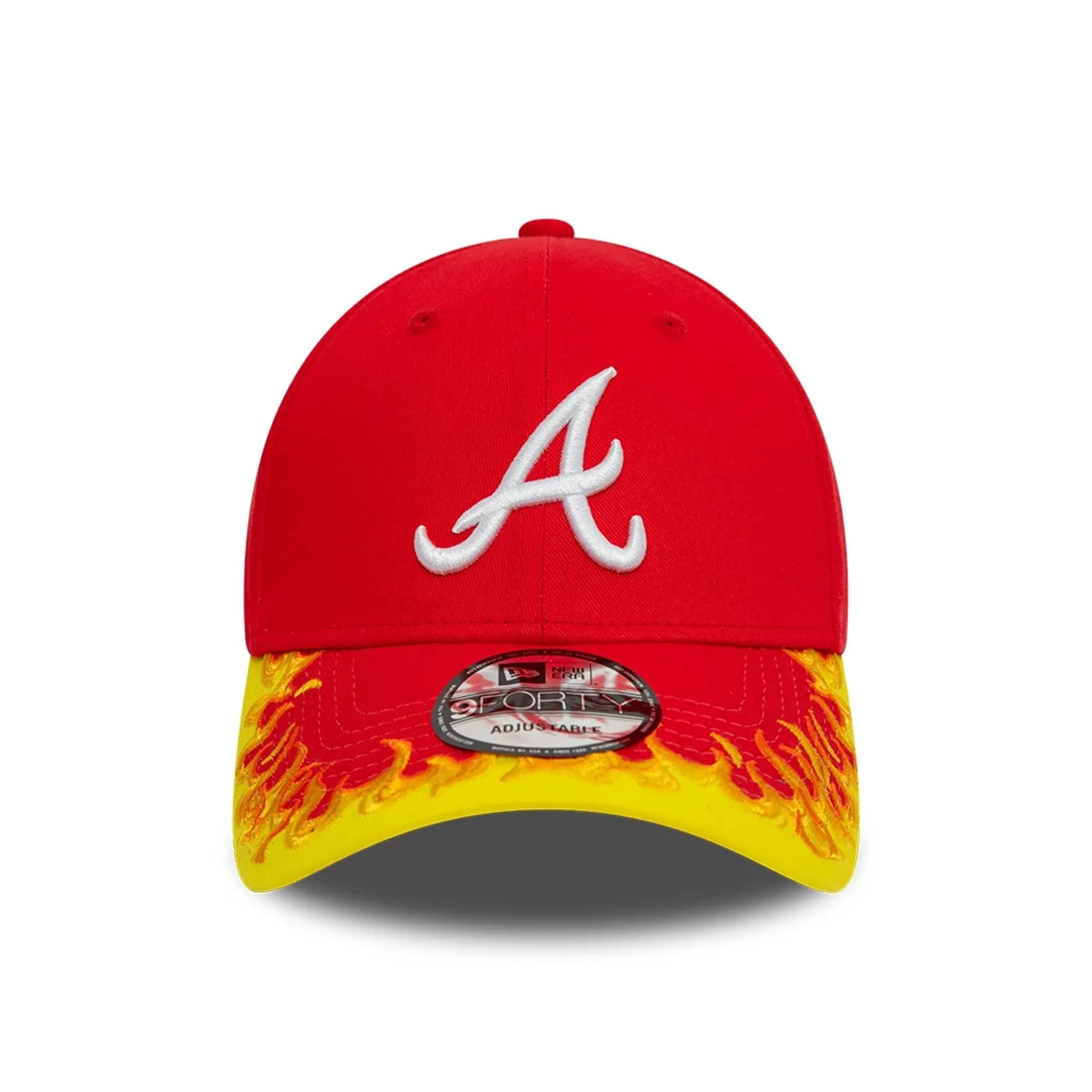 Atlanta Braves MLB Flame Visor Red 9FORTY Adjustable Cap