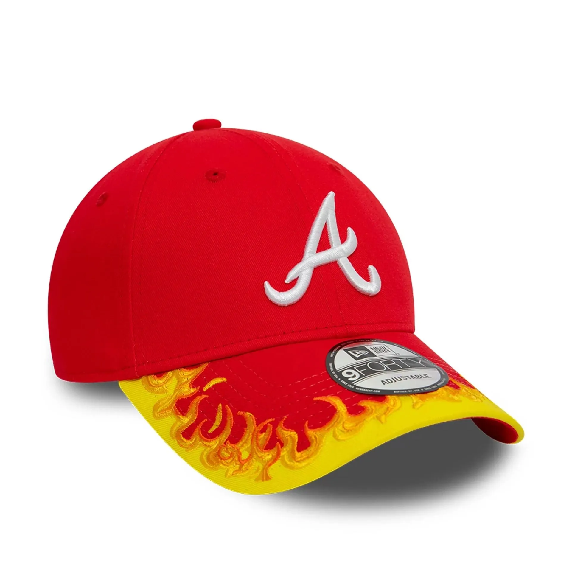 Atlanta Braves MLB Flame Visor Red 9FORTY Adjustable Cap