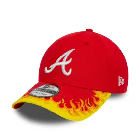 Atlanta Braves MLB Flame Visor Red 9FORTY Adjustable Cap