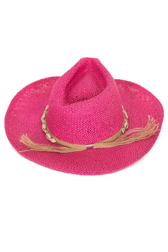 Beach Girl Fuchsia Shell Cowboy Hat