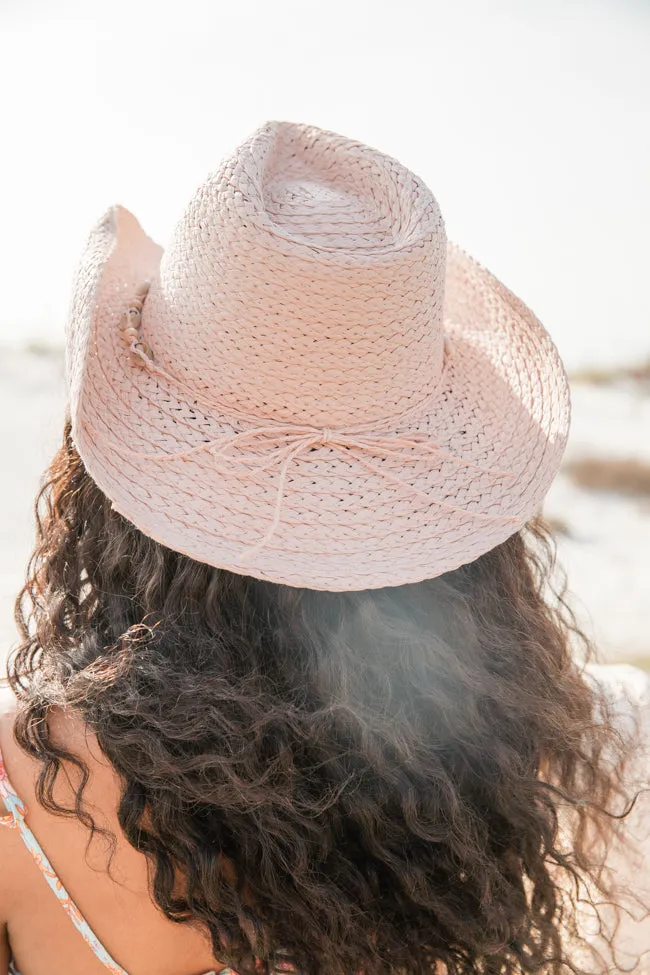 Beach Girl Light Pink Shell Cowboy Hat