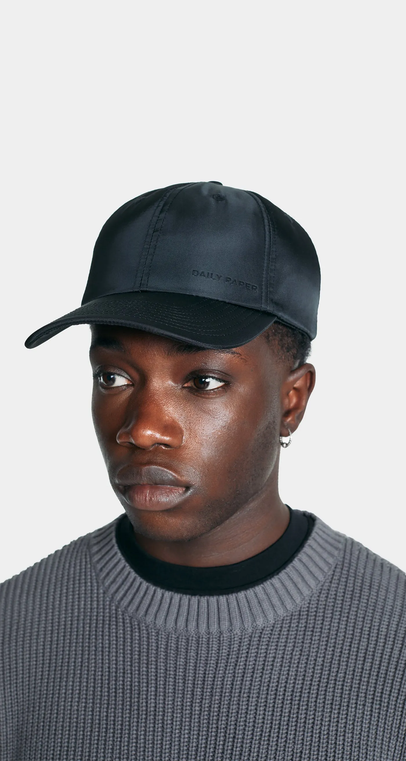 Black Logo Nylon Cap