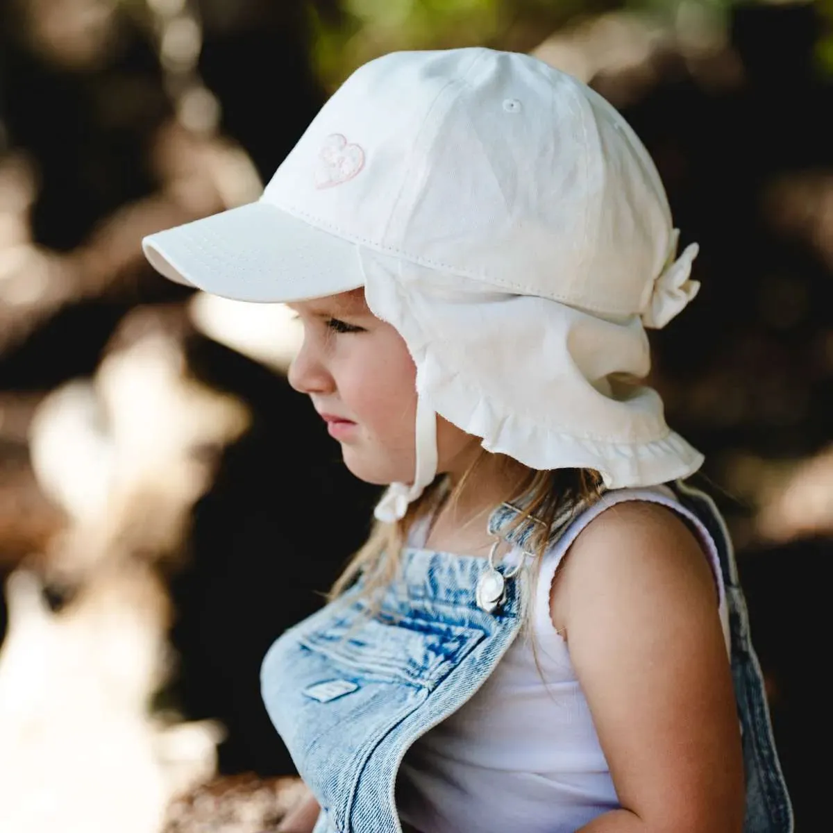 Calikids Cotton Ball Sun Hat - White