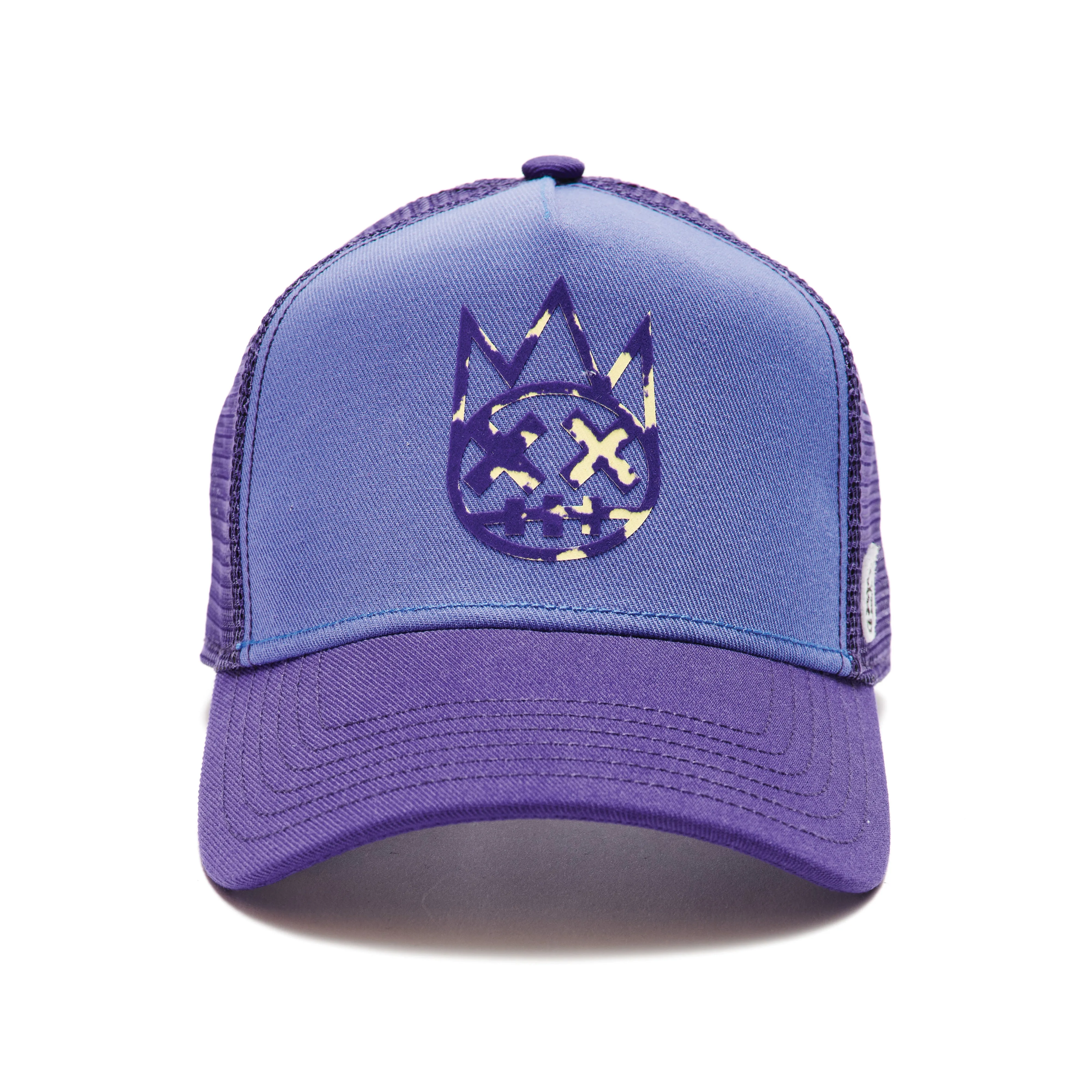 CLEAN LOGO MESH BACK TRUCKER CURVED VISOR IN VINTAGE PURPLE