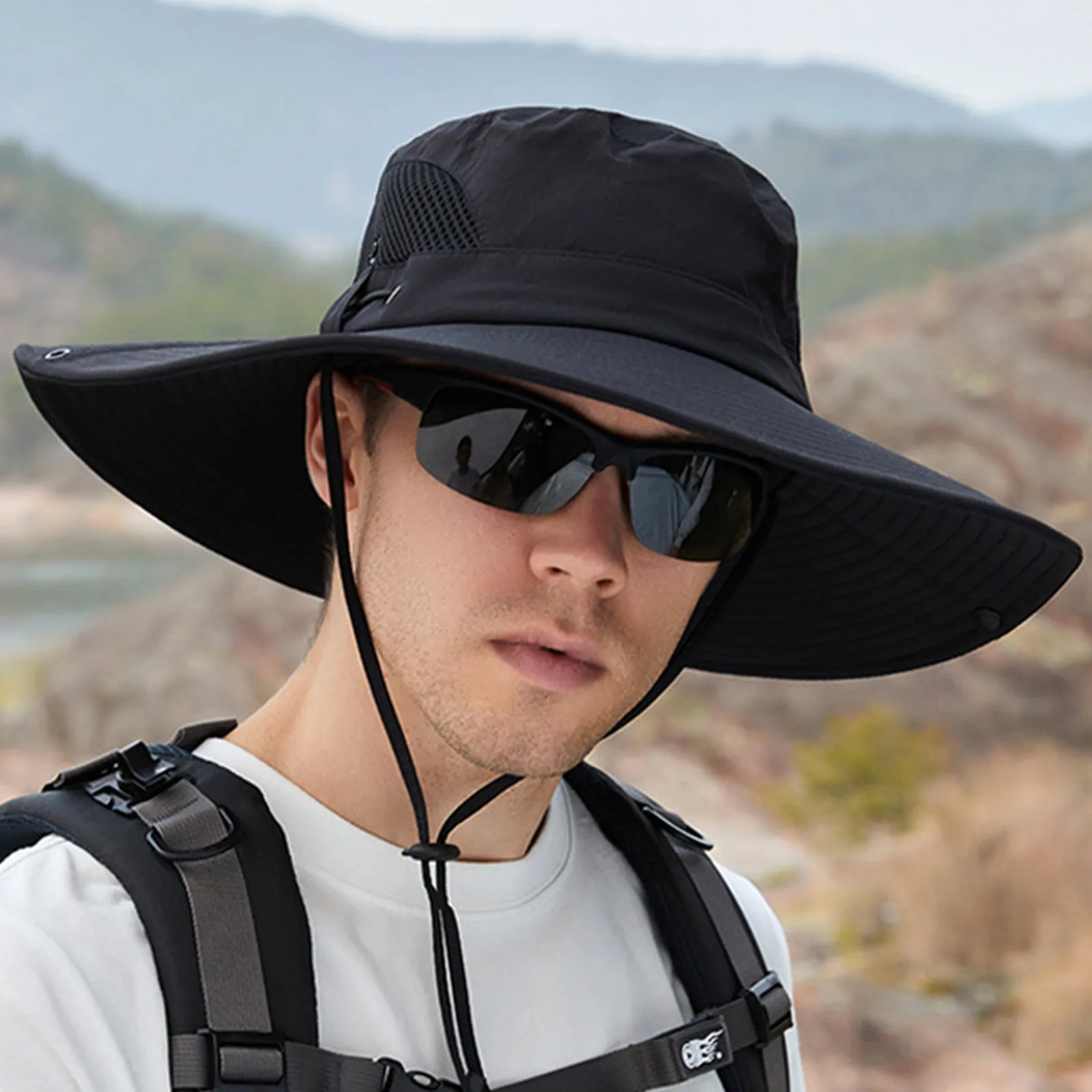 EXTRA LARGE BRIM FOR SUN PROTECTION BUCKET HAT