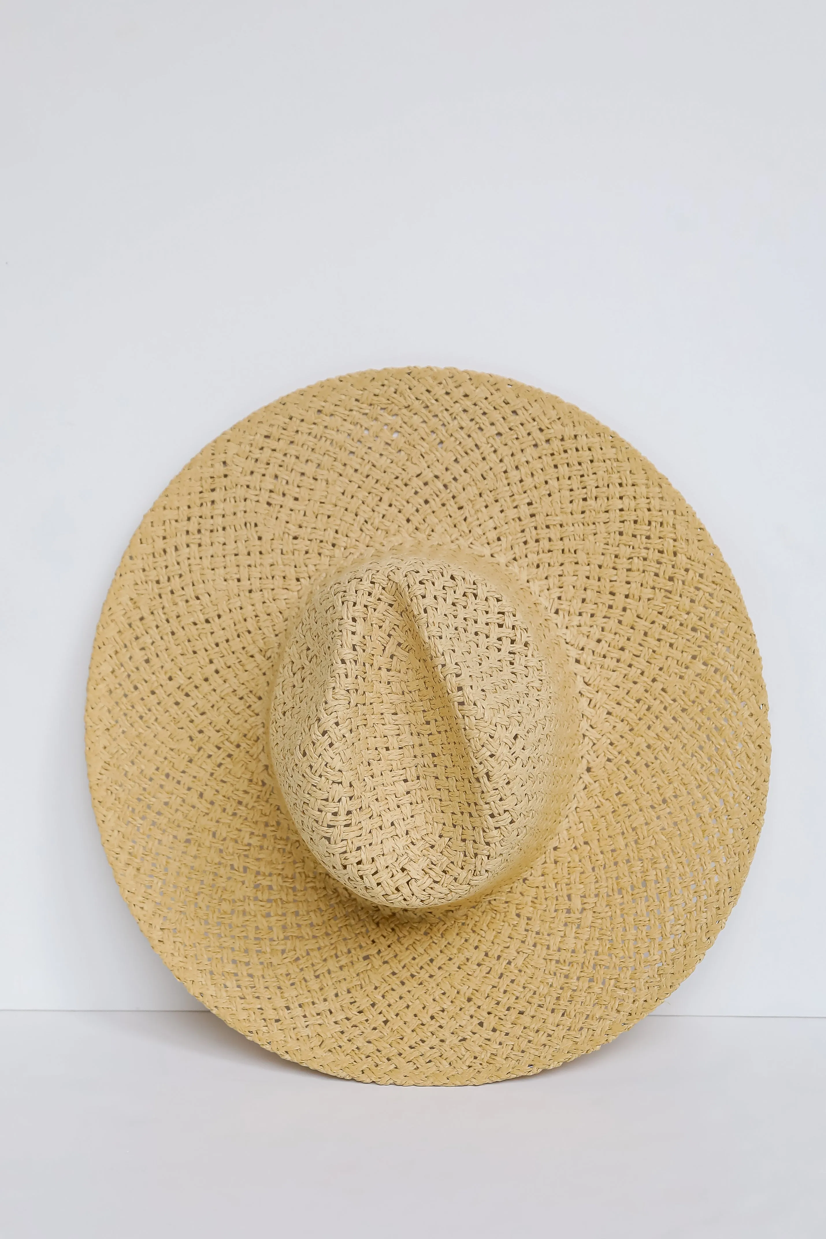 FINAL SALE - Beach Daze Natural Straw Fedora Wide Brim Hat - DU DEAL