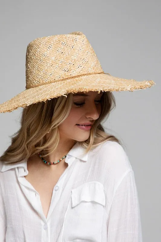 Frayed Edge Straw Panama Hat