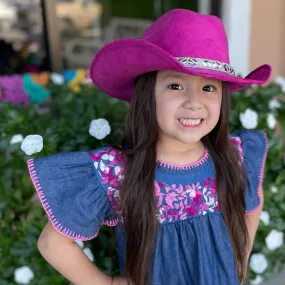 Girls Western Cowboy Suede Hat - Bolona