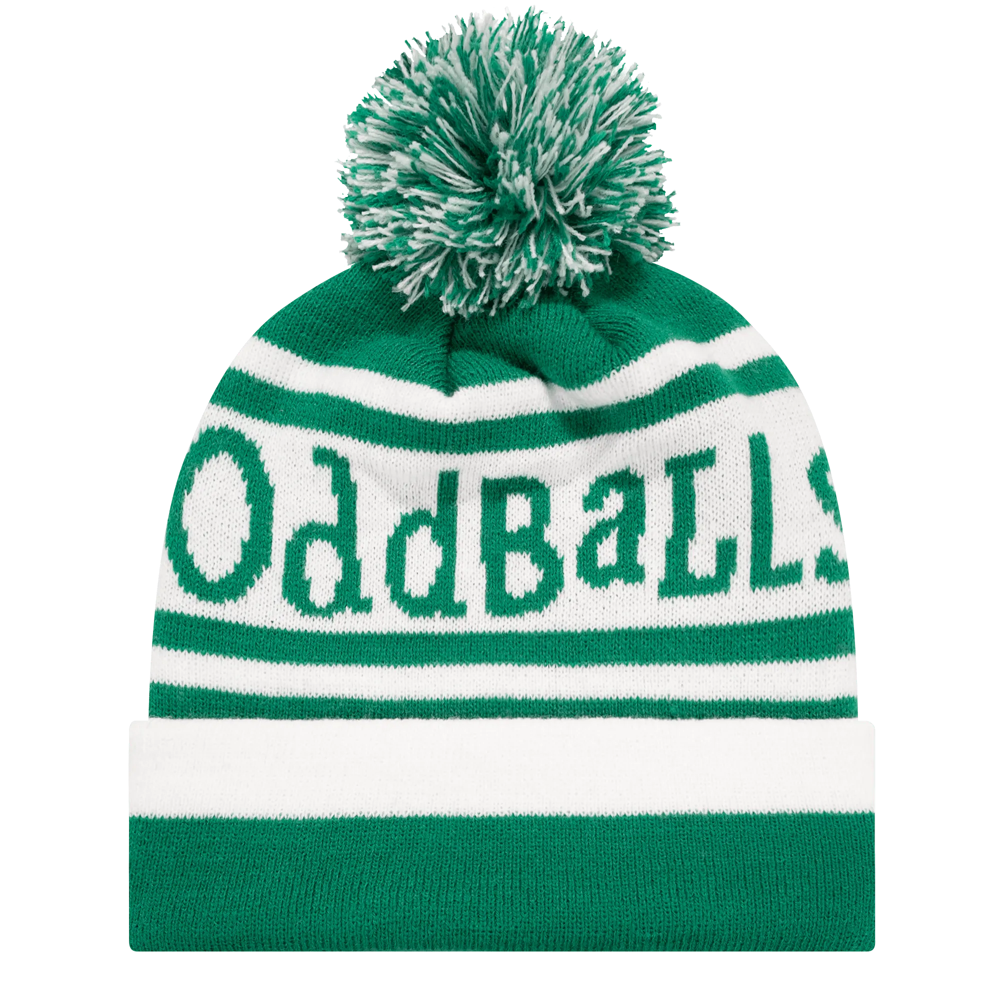 Green | White - Bobble Hat