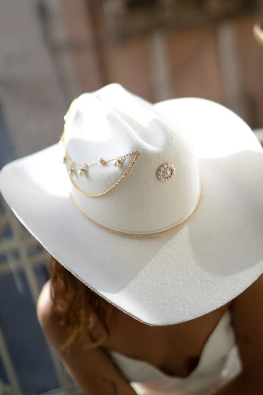 McGraw White and Gold Cowboy Hat