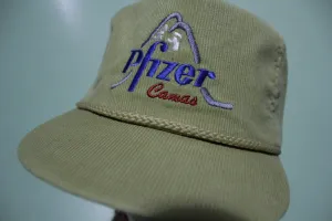 Pfizer Canada Corduroy Rope Vintage 80's Adjustable Back Hat