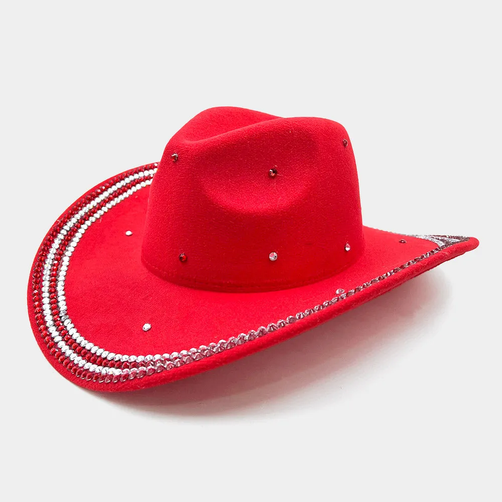 Red Bling Studded Cowboy Western Hat