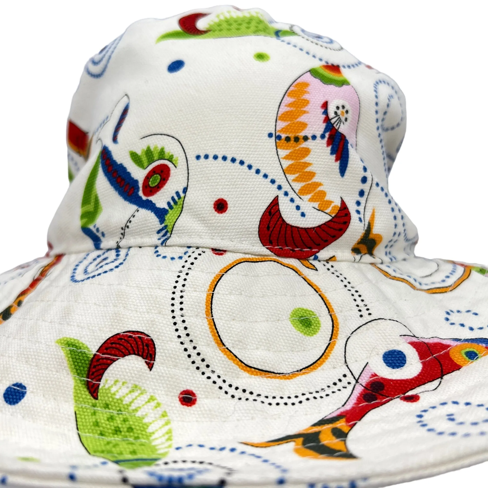 SALVATORE FERRAGAMO Abstract Fish Theme Sun Hat - White/Multi