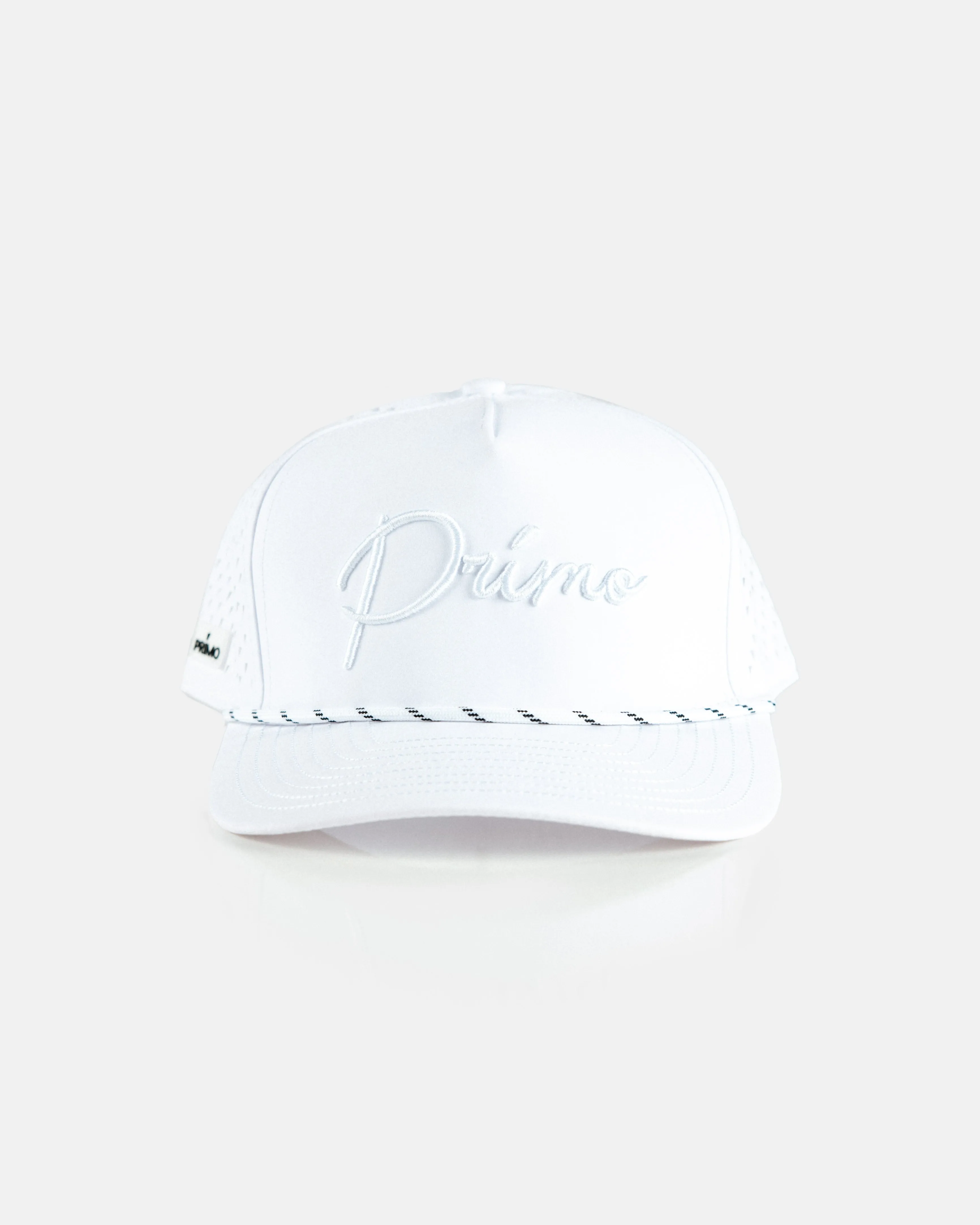 White Cursive Hat with Whiteout Design